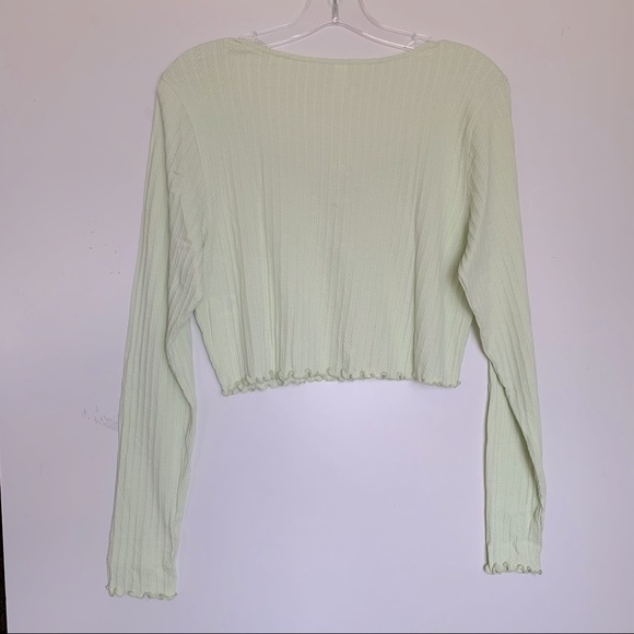 Nordstrom Y2K Style 2000s BP Henley Long Sleeves Crop Top  Size XL - Picture 6 of 6
